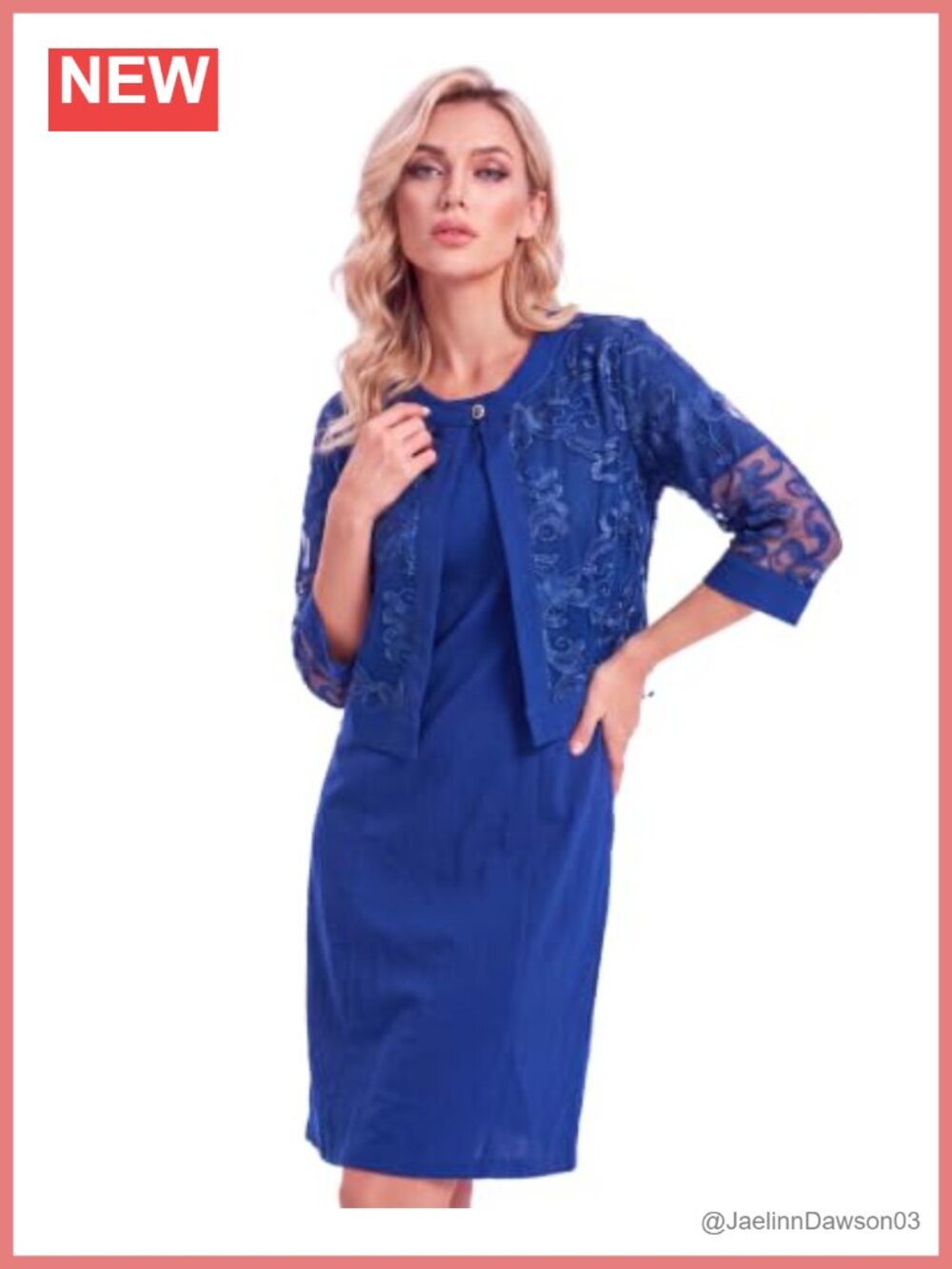 Plus Size Mother of the Bride Dress Lace Jacket Two Piece Formal Set Midi